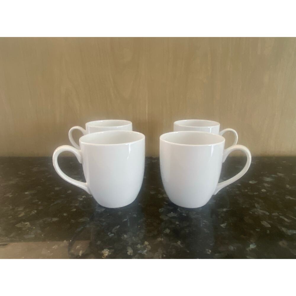 NWOT Crate & Barrel 4 Coffee Mugs, White - Picture 7 of 8